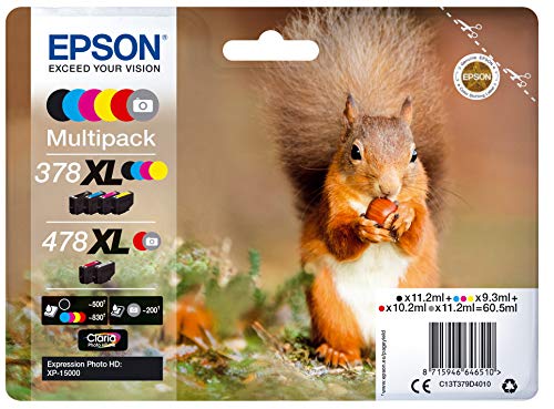 Epson Original 378XL/478XL Tinte Eichhörnchen, XP 15000, Multipack 6 farbig