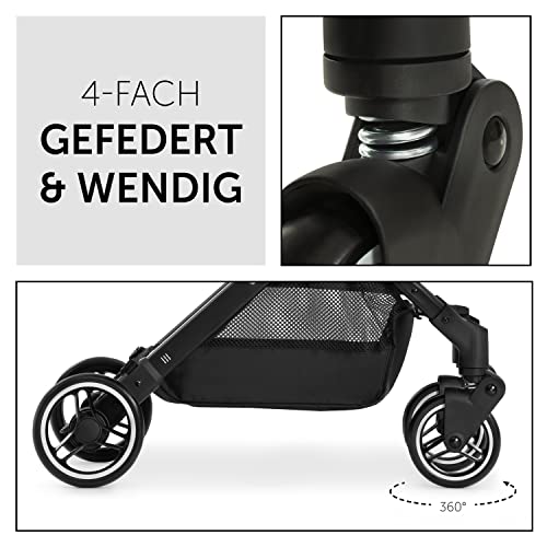 hauck Reise Buggy Travel N Care für Kinder ab Geburt bis 22 kg mit Liegefunktion, Ultraleicht   6,9 kg, Einhändig Klein Zusammenklappbar, UPF 50 , EVA Räder, Korb bis 3 kg (Dark Olive)
