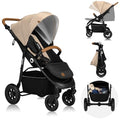 LIONELO Natt Kinderwagen Buggy bis zu 22 kg Verstellbarer Griff und Verstellung der Rückenlehne zur Liegeposition, 5 Punkt Gurt Große Offroad Räder Vollständige Stoßdämpfung Wasserdichtes XXL Verdeck
