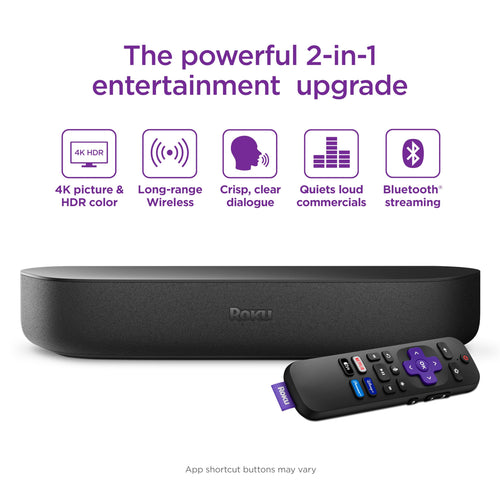 4K HDR Streaming Device & Premium Roku Soundbar