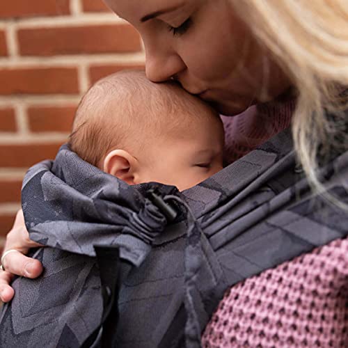 Hoppediz Babytrage Primeo, für Neugeborene ab Geburt, Bauchtrage, Rückentrage, 100% Bio Baumwolle, Amsterdam black