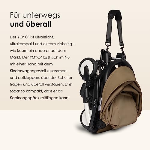 BABYZEN YOYO2 Kompletter Kinderwagen   Inklusive YOYO Liegewanne (Toffee), Kinderwagengestell (White) &amp; 6  Textilset (Toffee)   für Kleinkinder bis 22 kg