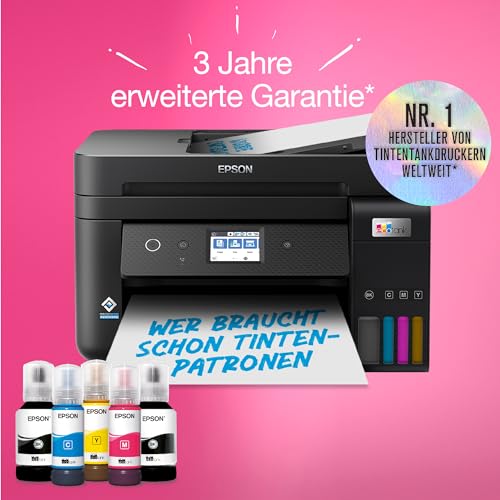 Epson EcoTank ET 4850 A4 Multifunktions Wi Fi Tintentankdrucker, mit einem im Lieferumfang enthaltenen Vorrat an Tinten bis zu 3 Jahren