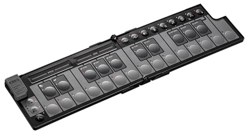 Korg nanoKEY Fold – Faltbarer 25 Tasten MIDI Keyboard Controller mit USB C und TRS MIDI – Schwarz