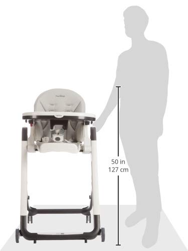 Peg Perego Siesta Follow Me   Ice   Design Hochstuhl mit Baby Liegefunktion und Stop&amp;Go System mit Memory Funktion, Lederimitat Bezug, grau
