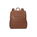 YUUMA Original Wickelrucksack – Babytasche aus veganem Leder – goldfarbener Reißverschluss – mehrere Taschen – leicht zu reinigendes Nylon Innenfutter, Zimt, Normal, Minimalistische Wickeltasche
