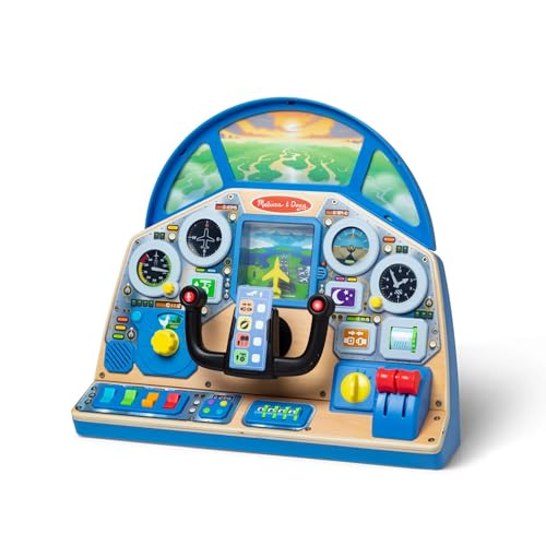 Melissa &amp; Doug 32300 Jet Pilot Interactive Dashboard Interaktives Armaturenbrett für Jetpiloten Holzspielzeug für Jungen und Mädchen ab 3 Jahren, Mehrfarbig/Meereswellen (Ocean Tides), Kids