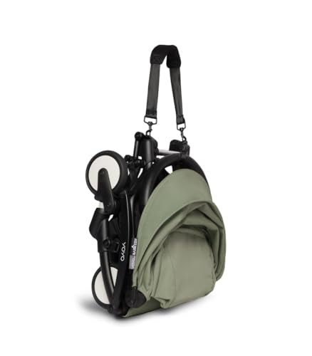 BABYZEN YOYO2 Kinderwagen (Kinderwagengestell Black und 6  Textile Set Olive)   Inklusive Gurt, Rückenlehne, Verdeckbügel, Schultergurt, Aufbewahrungstasche, Sitzpolster und farbgleichem Verdeck