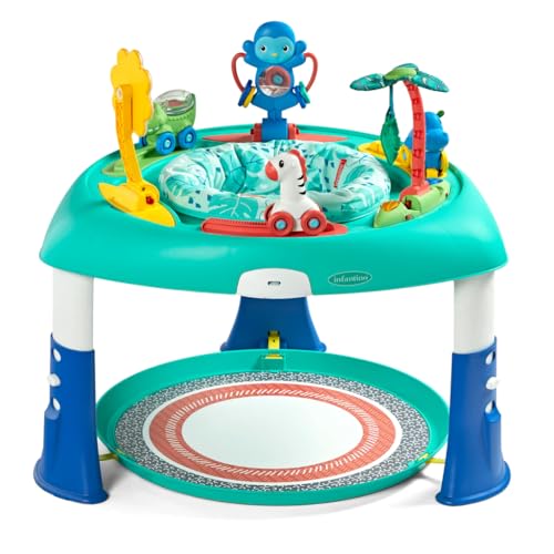Infantino 3 in 1 Spin &amp; Stand Entertainer   360 Seat and Activity Table with Simple Store Away Design, Multi Coloured
