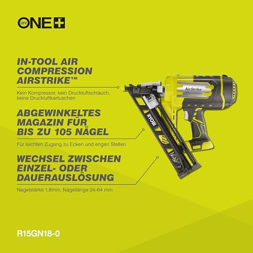 Ryobi R15GN18 Akku-Nagler, 18V, Solo-Gerät