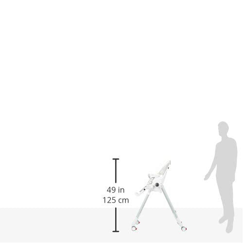 Peg Perego Prima Pappa Follow Me   Ice   Hochstuhl mit Baby Liegefunktion und 4 Doppelrollem mit Bremsen, Lederimitat Bezug, grau