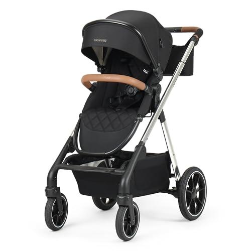 Beberoad Love RX 3 in 1 Baby Kinderwagen, Kleinkind Kinderwagen, faltbarer Kinderwagen, umkehrbarer Kleinkindsitz （Schwarz）