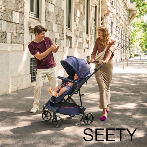 Chicco Kinderwagen Seety, Leicht und kompakt, von 0 Monaten bis 4 Jahren, bis 22 kg, faltbar, verstellbare Rückenlehne, automatischer 1 Stufen Verschluss, Sonnendach und Regenschutz