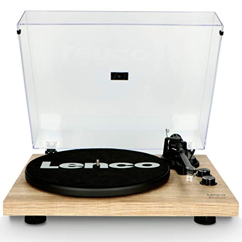 Lenco LBT 188 Plattenspieler   Bluetooth Plattenspieler   Riemenantrieb   2 Geschwindigkeiten 33 u. 45 U/min   Anti Skating   Vinyl zu MP3 digitalisieren   braun kiefer
