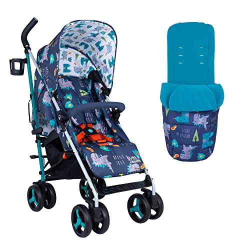 Cosatto Supa 3 Pushchair – Lightweight Stroller from Birth to 25kg   Compact Fold, Shopping Basket, Footmuff (Dragon Kingdom)