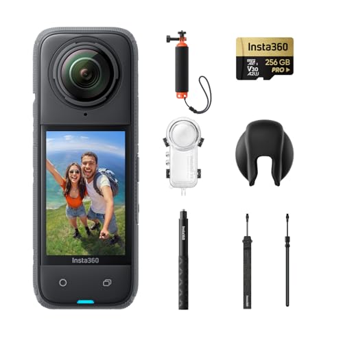 Insta360 X4 Unsichtbares Tauch Bundle – wasserdichte 8K 360° Action Cam, 4K Weitwinkelvideos, Unsichtbarer Selfie Stick, Abnehmbarer Linsenschutz, 135 min Akkulaufzeit, KI Bearbeitung, Stabilisierung