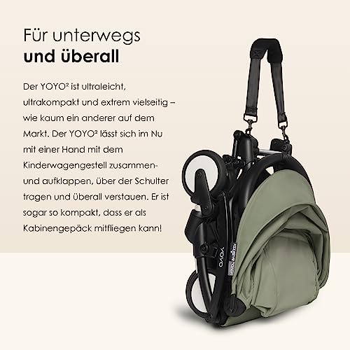 BABYZEN YOYO2 Kompletter Kinderwagen   Inklusive YOYO 0  Neugeborenen Set (Olive), Kinderwagengestell (Black) &amp; 6  Textilset (Olive)   für Kleinkinder bis 22 kg