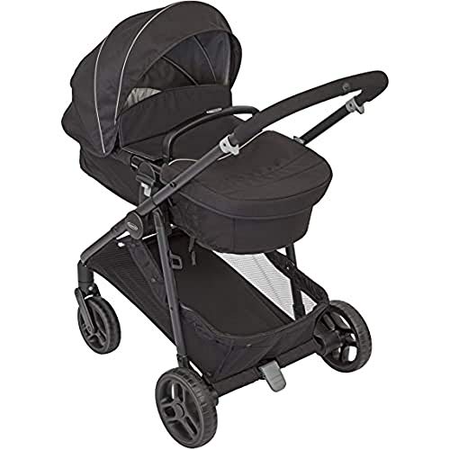 GRACO Transform 2 in 1 Kinderwagenset Kombikinderwagen mit Babywanne und Buggy in einem klein zusammenklappbar mit Regenschutz und Fußsack 0 22 kg, Black, 6EC999BLCEU, 1 Stück (1er Pack)