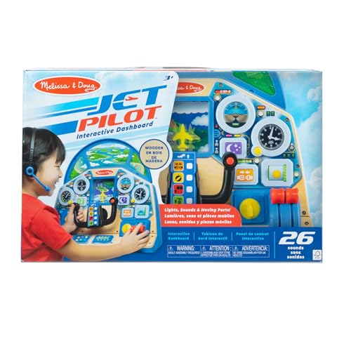 Melissa &amp; Doug 32300 Jet Pilot Interactive Dashboard Interaktives Armaturenbrett für Jetpiloten Holzspielzeug für Jungen und Mädchen ab 3 Jahren, Mehrfarbig/Meereswellen (Ocean Tides), Kids