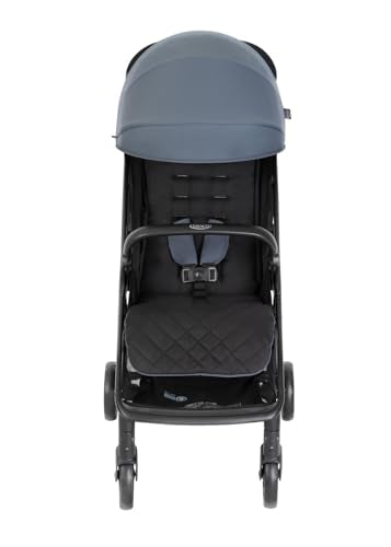 Graco Myavo™ Reisebuggy, ab Geburt bis ca. 4 Jahre (bis 22 kg), leicht, schnell zusammenklappbar, zusammengeklappt freistehend, großer Staukorb, inkl. Regenverdeck, blau, Stormy