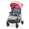 Asalvo MANCHESTER Kinderwagen/Einfach zusammenklappbar/Leicht und kompakt/geräumiger und bequemer Sitz/Voll kippbare Rückenlehne/Ausziehbare Verdeck mit Visier/Räder mit Aufhängung/Rosa