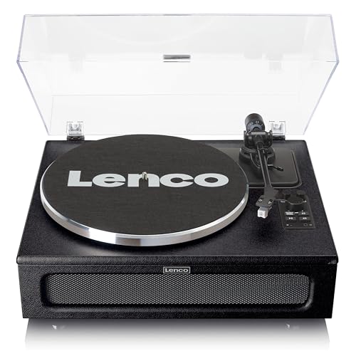 Lenco LS 430 Plattenspieler   Bluetooth Plattenspieler   integrierte Lautsprecher 40 Watt RMS   Riemenantrieb   Pitch Control   Vorverstärker   RCA Out und AUX In   3,5mm   Schwarz LS 430BK
