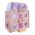 Melissa &amp; Doug Mehrstöckiges Puppenhaus aus Holz mit Möbeln (19 Teile)