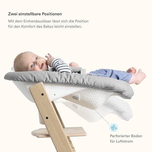 Stokke Tripp Trapp Hochstuhl, Storm Grey (inklusive Stuhl &amp; Baby Set2) mit Newborn Set   Sicheres, verstellbares, ergonomisches Design