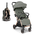 KikkaBoo EDEN Buggy, Kinderwagen bis zu 22 kg, automatisches Falten, Neigungsposition, Ultraleicht, Kompakt, Armee Grün