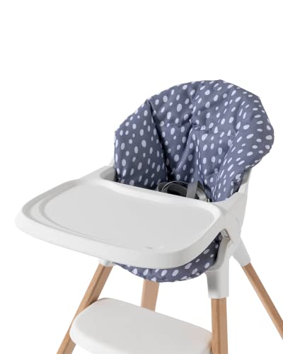Twistshake Baby Hochstuhl   1 Grauer Hochstuhl aus Buchenholz   1 Weißes Hochstuhlkissen mit 5 Punkt Sicherheitsgurt | Abnehmbares Tablett | Oeko Tex Zertifiziert Kisse | Kinderhochstuhl | 0 to 4 yrs