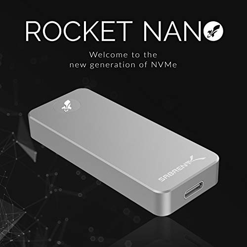 Sabrent Portable SSD 1TB, Festplatte extern NVMe, USB 3.2 Gen 2, 1000 MB/s Lesen, 1000 MB/s Schreiben, USB C Kabel enthalten, Externe M.2 SSD Aluminiumschale, Silber (SB 1TB NANO)