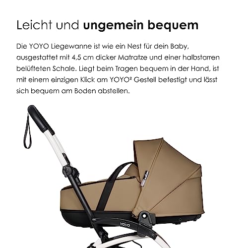 BABYZEN YOYO2 Kompletter Kinderwagen   Inklusive YOYO Liegewanne (Toffee), Kinderwagengestell (White) &amp; 6  Textilset (Toffee)   für Kleinkinder bis 22 kg
