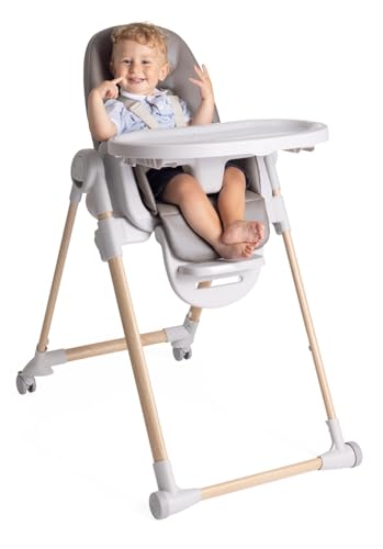 Chicco Polly Armonia, Kinderhochstuhl für Babys von der Geburt bis 40 kg, Hochstuhl mit verstellbarer Höhe und Fußstütze, Kompakt verstaubar, Modernes Design