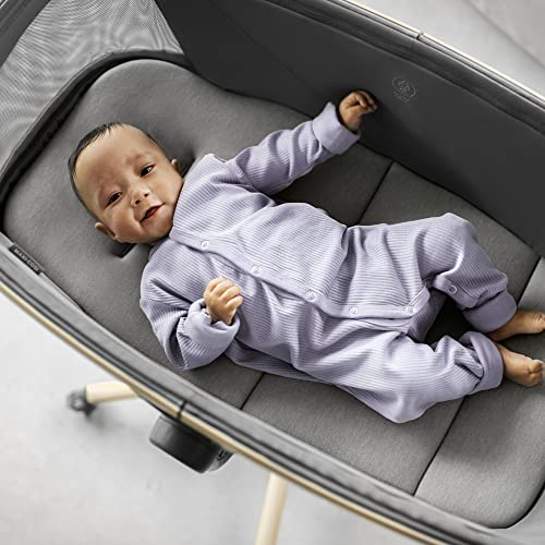Maxi Cosi Alba All in 1 Stubenwagen, Einfacher Wechsel Zwischen Baby Stubenwagen, Baby Wiege und Hochstuhl, 0 Monate 3 Jahre (15 kg), Kompatibel mit Maxi Cosi Alba Meal kit, Beyond Graphite
