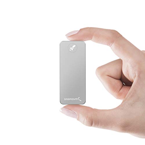 Sabrent Portable SSD 1TB, Festplatte extern NVMe, USB 3.2 Gen 2, 1000 MB/s Lesen, 1000 MB/s Schreiben, USB C Kabel enthalten, Externe M.2 SSD Aluminiumschale, Silber (SB 1TB NANO)
