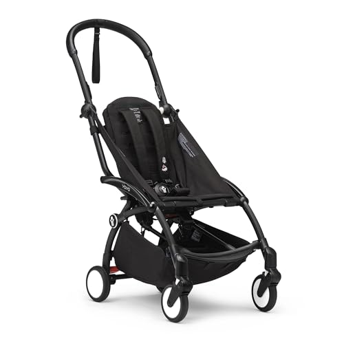 Stokke YOYO3 Gestell, Schwarz   Textilset nicht inbegriffen   Enthält 5 Punkt Gurt, verstellbare Rückenlehne, Sonnenverdeck Verlängerungen, gepolsterte Schultergurte &amp; schützende Aufbewahrungstasche