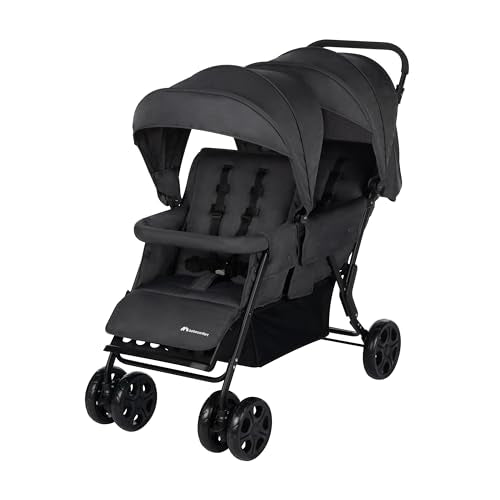 Bebeconfort Teamy Zwillings Kinderwagen, Kompatker Geschwister Kinderwagen, nutzbar ab der Geburst bis ca. 4 Jahre, 0 22 kg, Mineral Graphite
