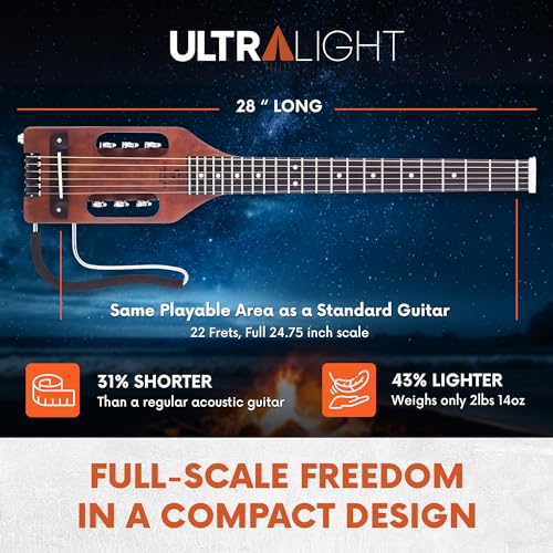 Traveler Guitar Ultra Light, akustisch elektrische Gitarre, Antik braun (ULA ABNS)