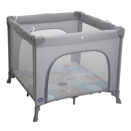 Chicco Open Box Laufstall, Reisebett für Babys und Kleinkinder von der Geburt bis 15 kg, faltbar und kompakt, mit Spielmatte, Mesh Fenster, 4 Griffe und Transporttasche