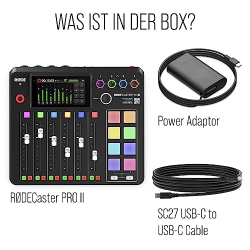 RØDE RØDECaster Pro II Alles in 1 Produktionslösung für Podcasting, Streaming, Musikproduktion und Inhaltserstellung, Black