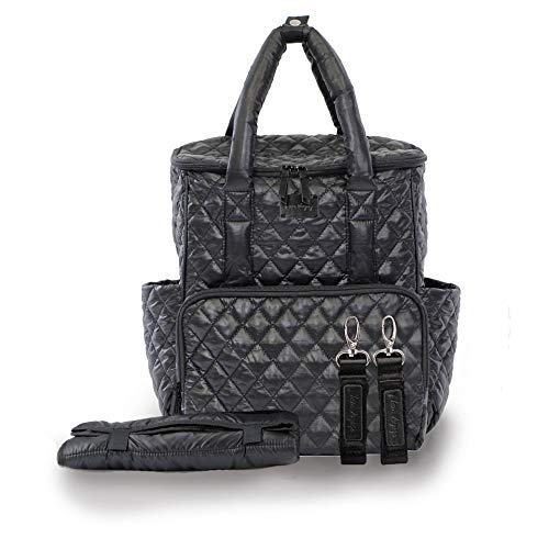 7AM Voyage Baby Wickeltasche Wickelrucksack   London Wickeltasche lässig, kompakt, wasserdichter Stoff, multifunktionaler Rucksack mit Laptopfach, Organizer Tasche und Wickelunterlage