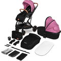 LIONELO Riya 2 in 1 Babygondel und Kinderwagen bis zu 15 kg, Liegeposition, Rückwärts  oder vorwärtsgerichtete Sitzmontage, XXL Dach, Moskitonetz, Regenschutz, Fußsack