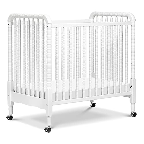 DaVinci Jenny Lind 3 in 1 Cabrio Mini Kinderbett in Weiß, abnehmbare Räder, Greenguard Gold zertifiziert