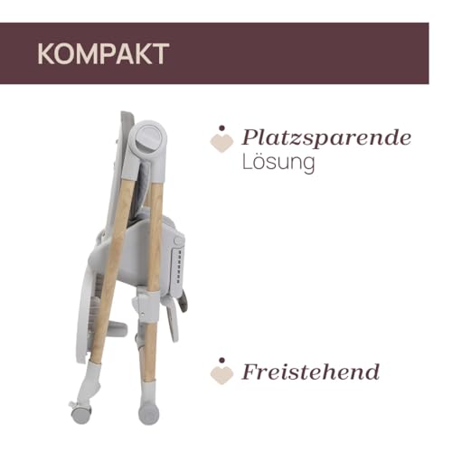 Chicco Polly Armonia, Kinderhochstuhl für Babys von der Geburt bis 40 kg, Hochstuhl mit verstellbarer Höhe und Fußstütze, Kompakt verstaubar, Modernes Design