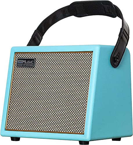 Coolmusic Gitarrenverstärker, 30 Watt Bluetooth Lautsprecher, wiederaufladbar, tragbarer Verstärker mit Mikrofoneingang, unterstützt Lautstärke Bass Treble Control Reverb Chorus Effekt