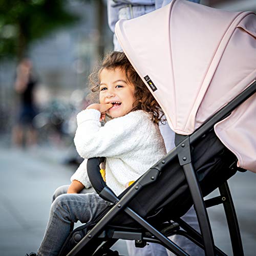 hauck Buggy Rapid 4R Plus, ab Geburt bis ca. 3 Jahren, Sonnendach mit UV Schutz 50 , Kinderbuggy Klein Zusammenklappbar, mit Liegefunktion, Getränkehalter, Höhenverstellbar, Großer Korb (Black)