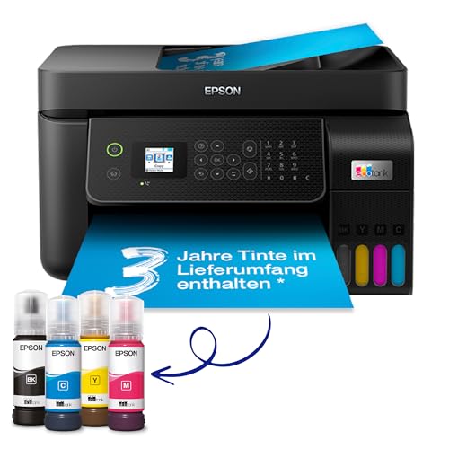 Epson EcoTank ET 4800 A4 Multifunktions Wi Fi Tintentankdrucker, mit einem im Lieferumfang enthaltenen Vorrat an Tinten bis zu 3 Jahren