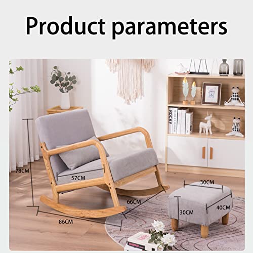 Rocking Chairs,solid wood rocking chair,kleiner schaukelstuhl balkon,Hochdicker Schaukelstuhl mit weichem Sitz und Kissen für den Innenbereich, Veranda, Garten, Garten, Terrasse, Balkon ( Color : Dark