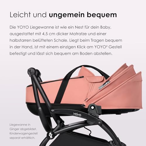Babyzen YOYO 0  Liegewanne, Grey   Mit Dicker Doppelmatratze; Schale und Verdeck belüftet   Nur mit YOYO2 Gestell verwendbar (separat erhältlich)