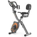 leikefitness Fahrradtrainer, Klappbar Heimtrainer Fitnessfahrrad, Multifunktionale Ergometer Fitnessgerät Sportgerät Zuhause mit 12 Stufiger Widerstand, Pulsmesser, Zugbänder, für Cardio